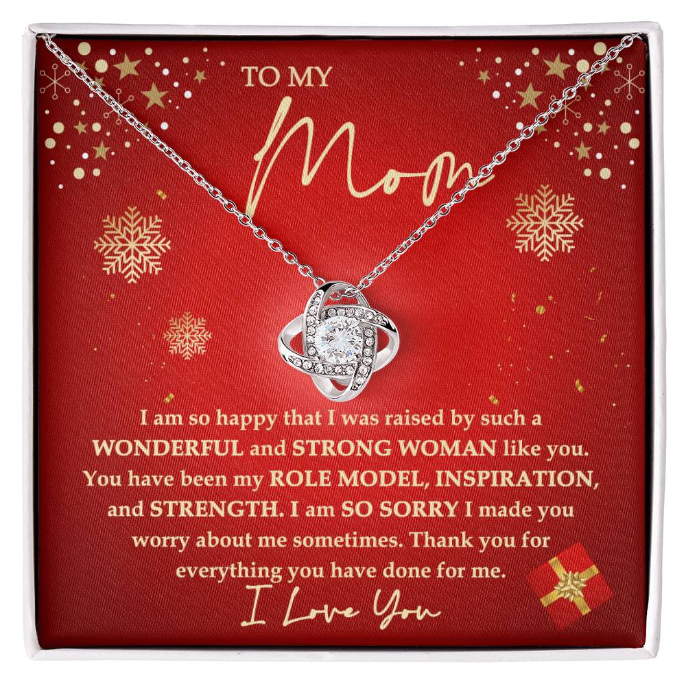 To my mom - A strong woman - Love knot necklace