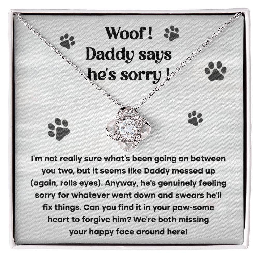 Dog mom's necklace - He's sorry - Valentine Gift