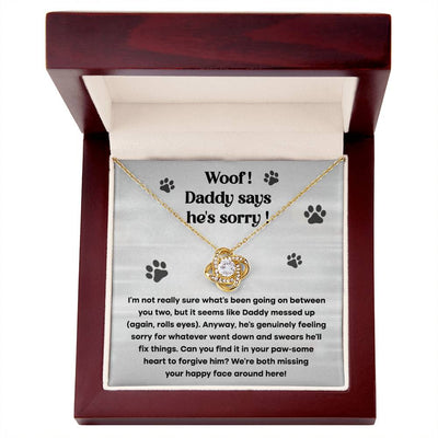 Dog mom's necklace - He's sorry - Valentine Gift