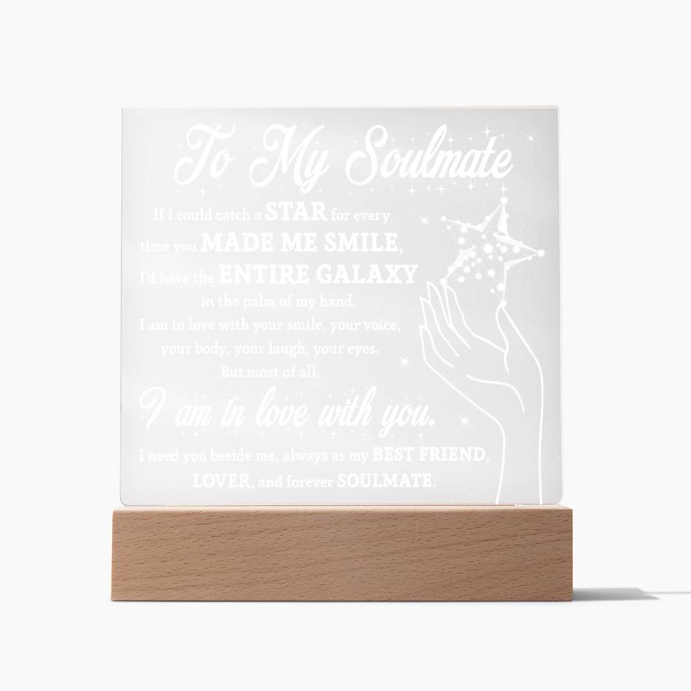 To my soulmate - Beside me acrylic plaque - Valentine Gift