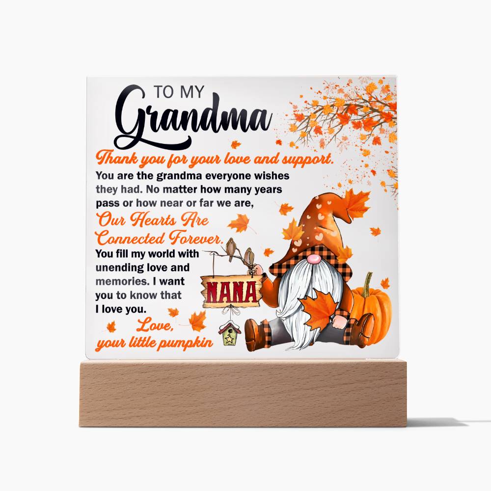 To my grandma - Love & support - Acrylic plaque