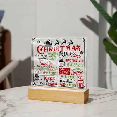 Christmas rules - Acrylic plaque