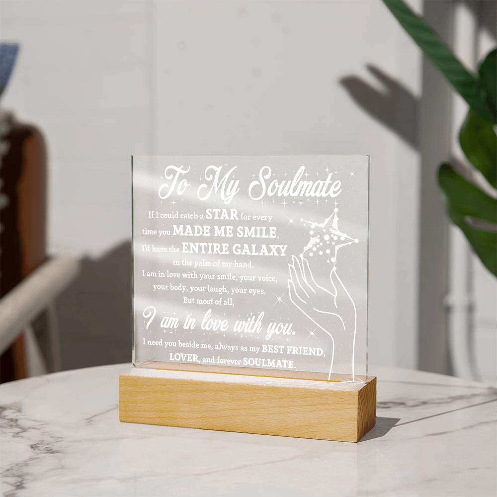 To my soulmate - Beside me acrylic plaque - Valentine Gift