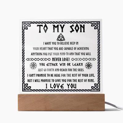 To my son - Never lose - Acrylic plaque