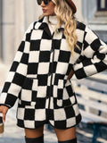 black & white plaid jacket	