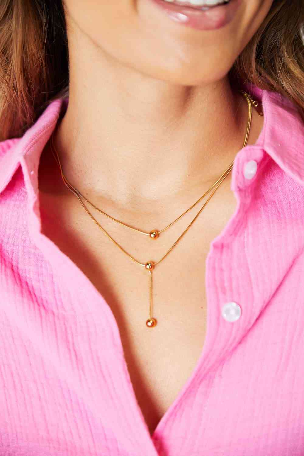 gold necklace triple layer