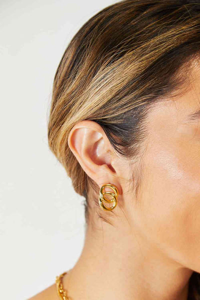 gold chain dangle earrings