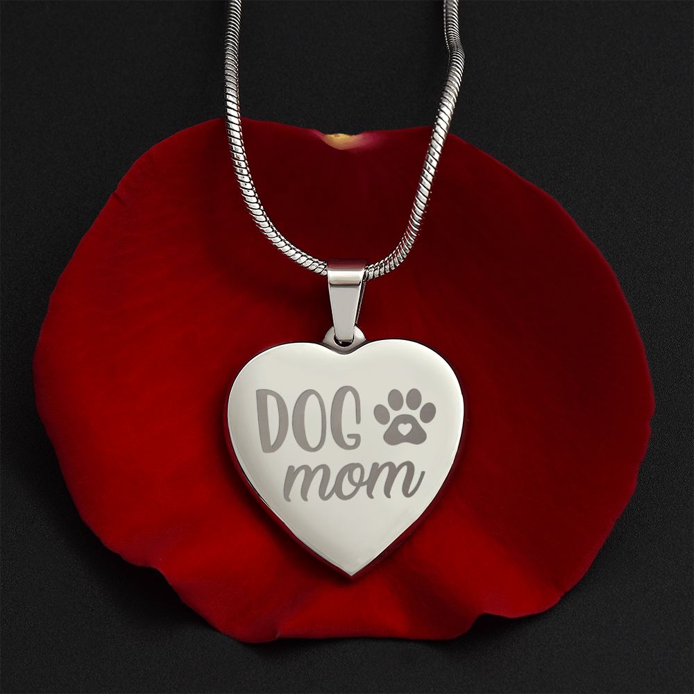 Dog MOM heart necklace