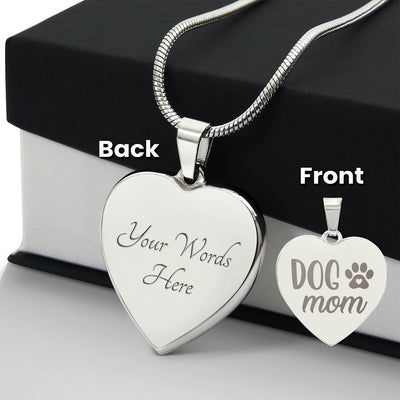 Dog MOM heart necklace