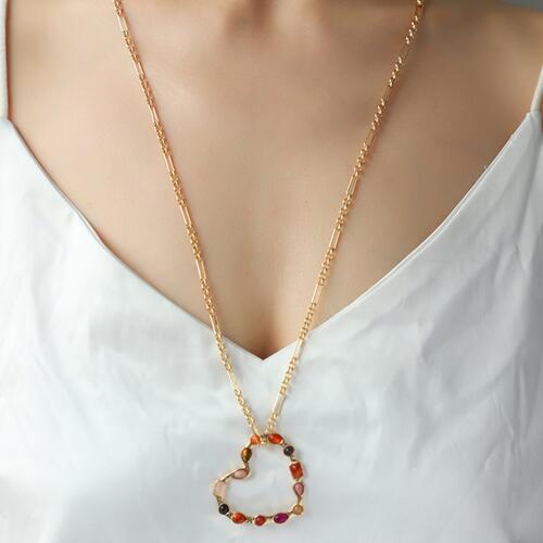 gold heart charm necklace	